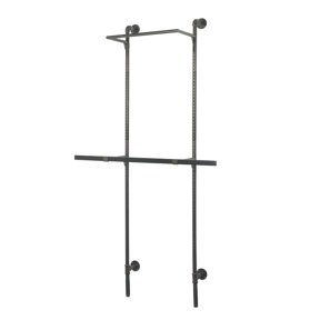 SSWBasics Boutique Pipe Outrigger System Kit 1 - Industrial Pipe Clothing Rack Wall Mounted Two Tier Pipe Clothing Rack Boutique Pipe Outrigger Complete Set Ideal for Wall Mounted Clothing Display