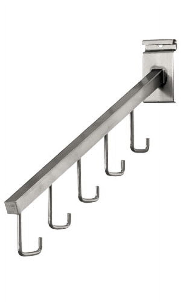 Boutique Raw Steel 5-J-Hook Waterfall Faceout for Wire Grid - Pack of 5