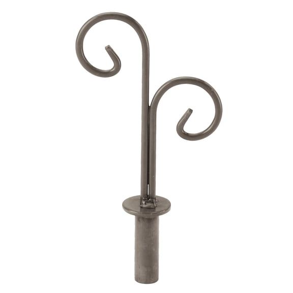 Boutique Raw Steel Double Curl Finial for Counter Merchandise Hooks
