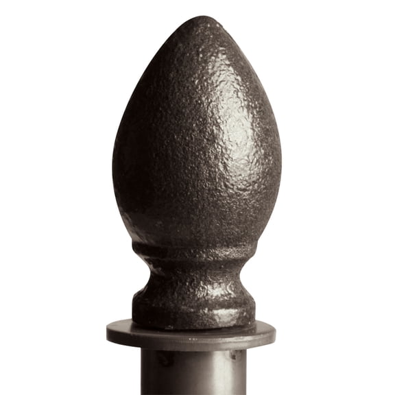 Boutique Raw Steel Teardrop Round Fitting Finial