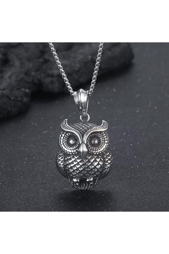 Boutique Retro Animal Series Owl 14K Yellow Gold Pendant Necklace For Men And Women Jewelry Accessories Gift
