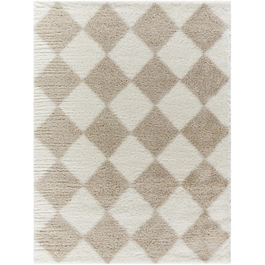 BoutiqueRugs Achaia Contemporary Area Rug - Beige, Dark Beige - 18" x 18" Sample