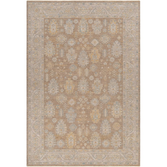 BoutiqueRugs Achim Traditional Bordered Area Rug - Dark Brown, Medium Gray, Taupe - 12' x 15'