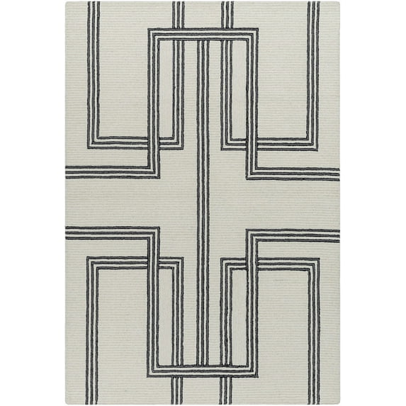 BoutiqueRugs Adanna Contemporary Area Rug - Slate Blue, Light Silver, Medium Gray - 9' x 12'