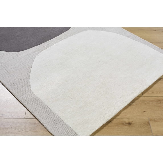 BoutiqueRugs Adhara Contemporary Area Rug - Sterling Gray, Medium Gray, Dark Purple - 18" x 18" Sample