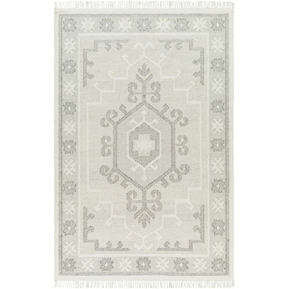 BoutiqueRugs Afra Traditional Area Rug - Light Gray, Cloud Gray, Dark Gray - 2' x 3'