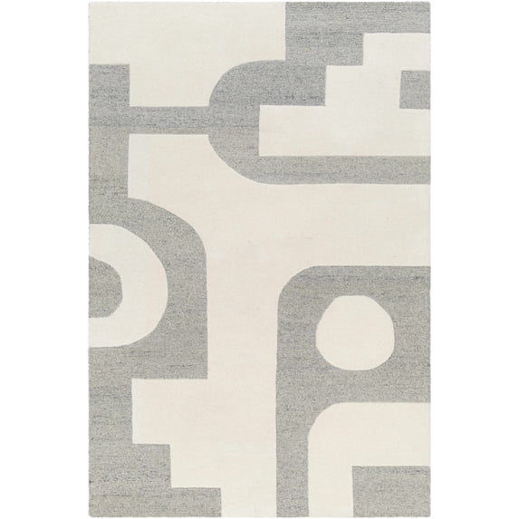 BoutiqueRugs Aiden Contemporary Area Rug - Bone, Dark Gray, Cloud Gray - 2' x 3'
