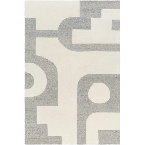 BoutiqueRugs Aiden Contemporary Area Rug - Bone, Dark Gray, Cloud Gray - 2' x 3'