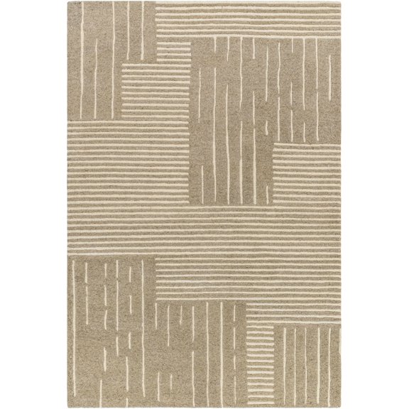 BoutiqueRugs Akuji Contemporary Area Rug - Sage, Multi Brown, Light Peach - 2' x 3'