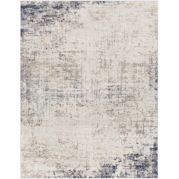BoutiqueRugs Alcove Modern Abstract Area Rug - Navy, Gray, Ice Blue - 6'7" x 9'