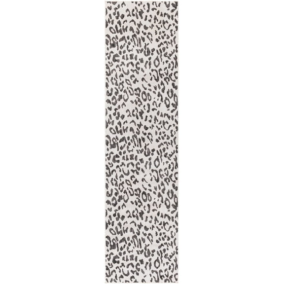 BoutiqueRugs Alderbury Contemporary Runner Rug - Outdoor Safe - Black, Off White, Charcoal - 2'7" x 10' Runner
