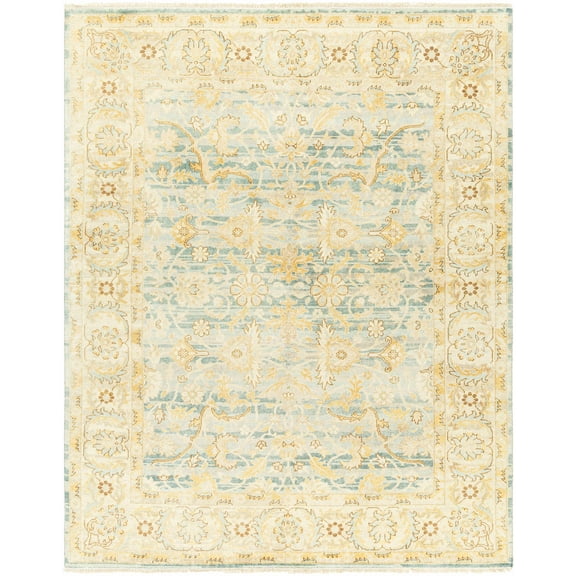 BoutiqueRugs Aleah Traditional Area Rug - Bone, Faded Driftwood, Gemstone - 18" x 18" Sample