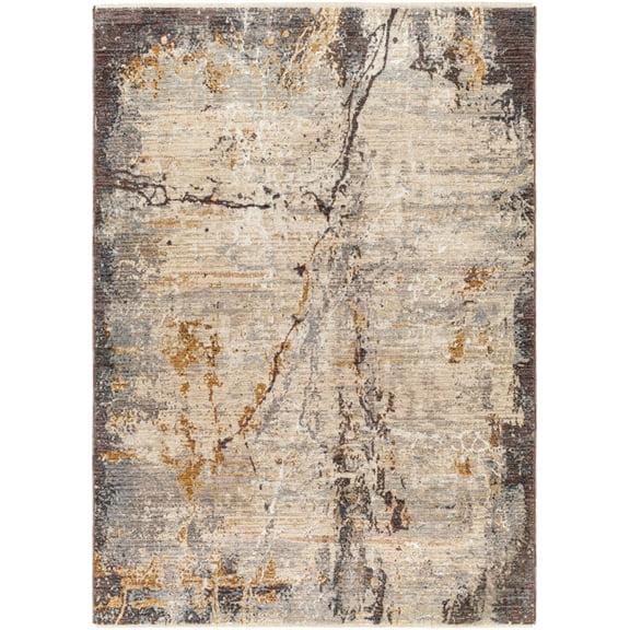 BoutiqueRugs Alexi Contemporary Area Rug - Beige, Medium Gray, Gray - 5' x 7'9"