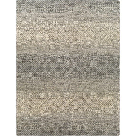 BoutiqueRugs Alibago Bohemian, Transitional Area Rug - Gray, Charcoal, Black - 6' x 9'