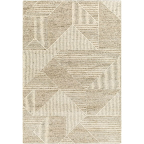 BoutiqueRugs Almas Modern Geometric Area Rug - Ivory, Peach, Medium Gray - 2' x 2'11"