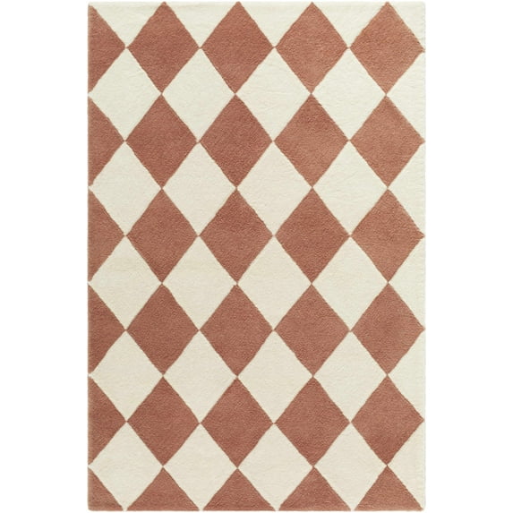 BoutiqueRugs Almeda Bohemian, Transitional Area Rug - Machine Washable - Pearl, Camel, Dark Pink - 6' x 9'