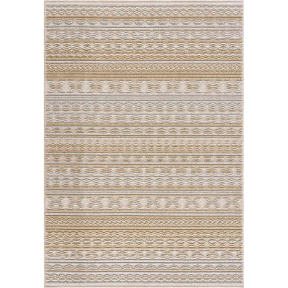 BoutiqueRugs Alvan Traditional, Transitional Area Rug - Machine Washable - Tan, Off White - 7'10" x 10'1"