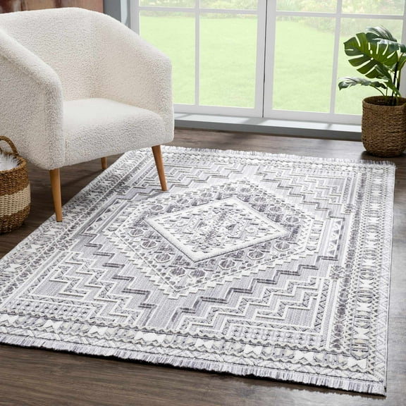 Boutique Rugs Alya Pet-Friendly Area & Runner Runner Rug - Gray, Light Gray, White - 2'7" x 7'3" Runner
