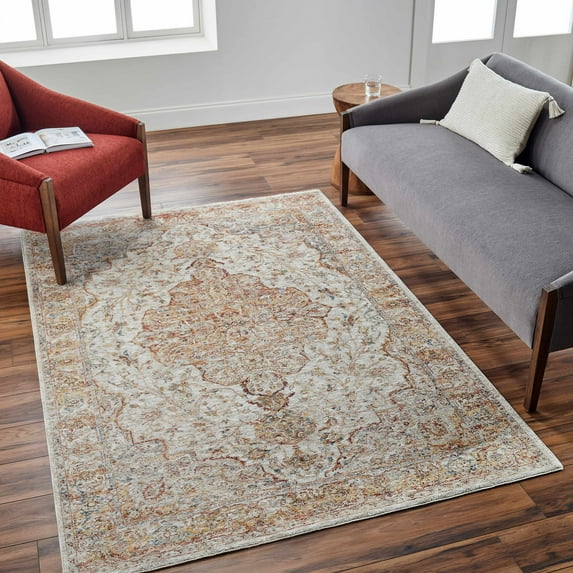 Boutique Rugs Aman Traditional Runner Rug - Light Sage, Tan, Mustard - 2'7" x 10' Runner