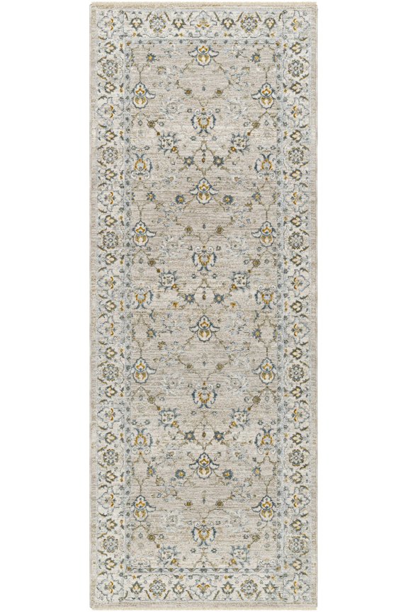 BoutiqueRugs Amaru Traditional Runner Rug - Taupe, Off White, Dusty Sage - 2'7" x 10' Runner
