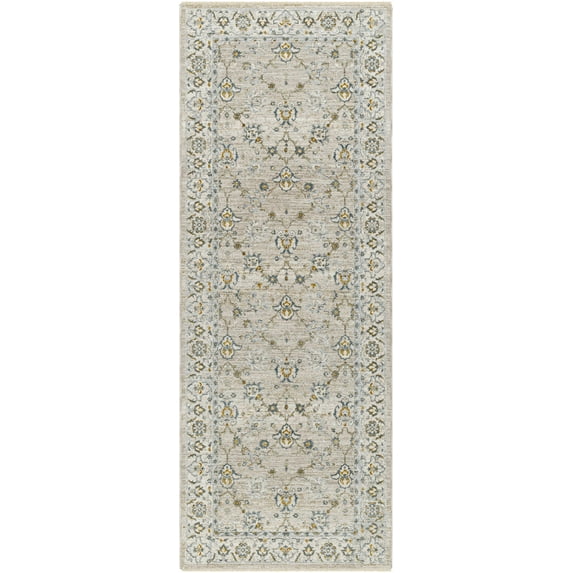 Boutique Rugs Amaru Traditional Runner Rug - Taupe, Off White, Dusty Sage - 2'7" x 7'3" Runner