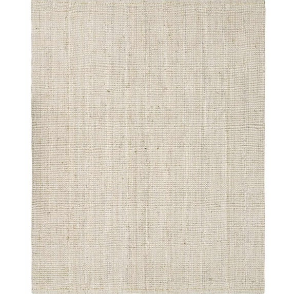 BoutiqueRugs Ambel Braided Bohemian Natural Jute Area Rug - Farmhouse Bleached Hand Woven Tassel Carpet for Living Room, Bedroom - White, Cream, Sage - 6' x 9'