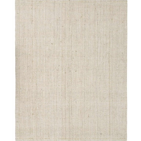 BoutiqueRugs Ambel Braided Bohemian Natural Jute Area Rug - Farmhouse Bleached Hand Woven Tassel Carpet for Living Room, Bedroom - White, Cream, Sage - 7'6" x 9'6" (8x10)