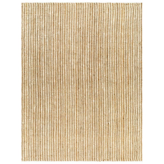 BoutiqueRugs Ambel Braided Bohemian Natural Jute Area Rug - Farmhouse Bleached Hand Woven Tassel Carpet for Living Room, Bedroom - White, Cream, Sage - 8'6" x 11'6"