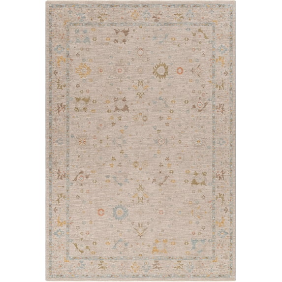 BoutiqueRugs Amina Traditional Floral Area Rug - Taupe, Medium Gray, Mustard - 9' x 12'2"