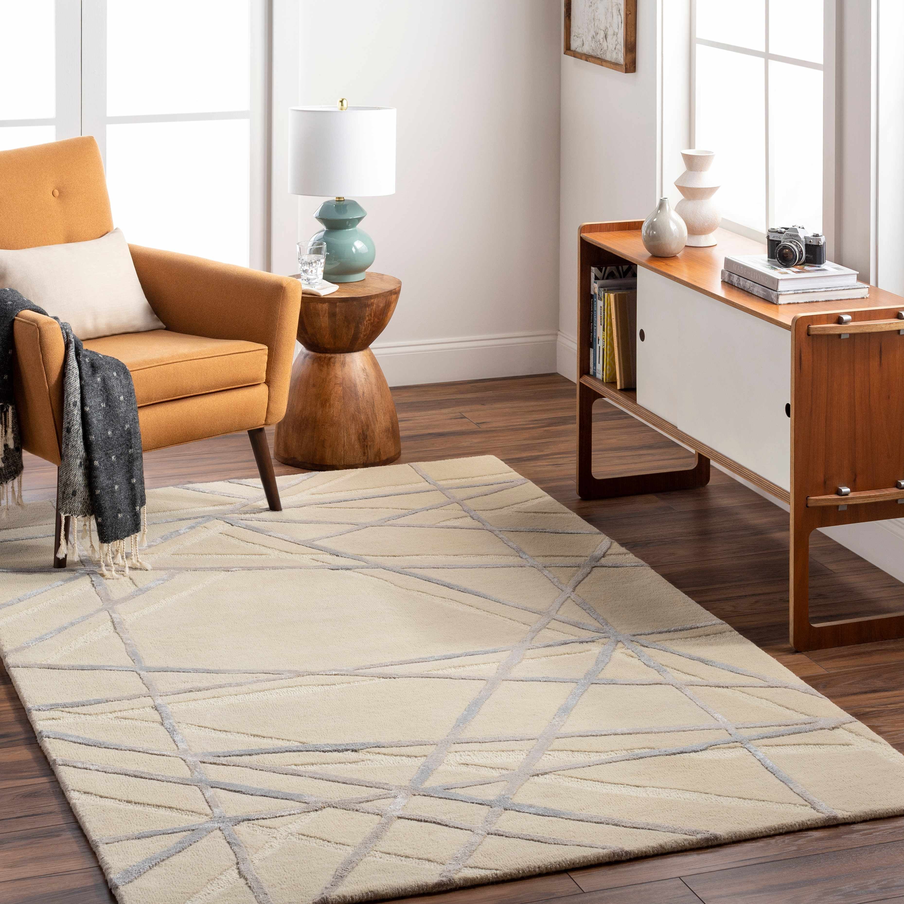 Bone Color Rug BoutiqueRugs Amjad Contemporary Area Rug - Bone, Sage, Nutmeg - 18