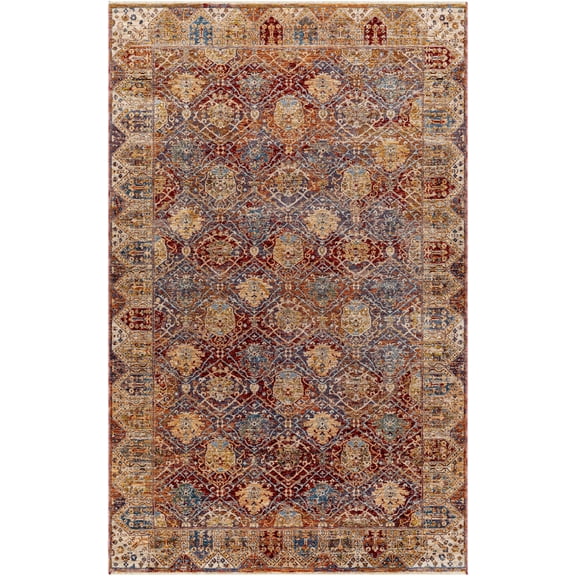 Boutique Rugs Anambongan Traditional Area Rug - Dark Red, Olive, Blue - 8'10" x 12'10"