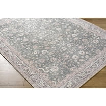 BoutiqueRugs Anando Traditional Area Rug - Machine Washable - Light Green, Cream, Orange - 2' x 2'11"