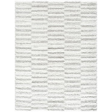 BoutiqueRugs Anevay Contemporary Area Rug - Cream, Light Slate - 5'3" x 7'