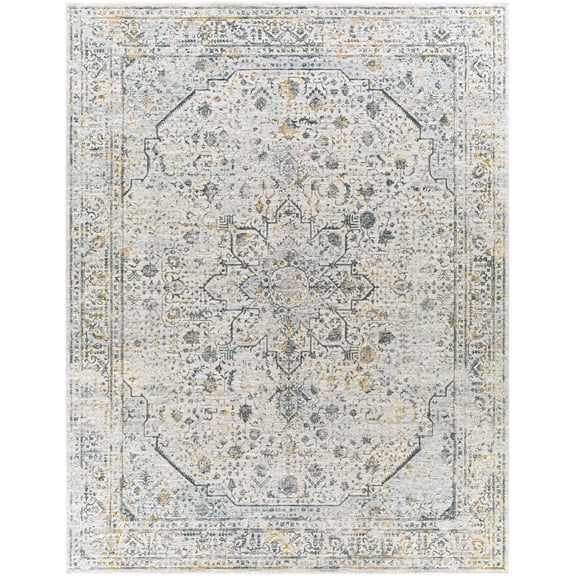 BoutiqueRugs Anmoore Traditional Area Rug - Teal, Medium Gray, Mustard - 2' x 2'11"