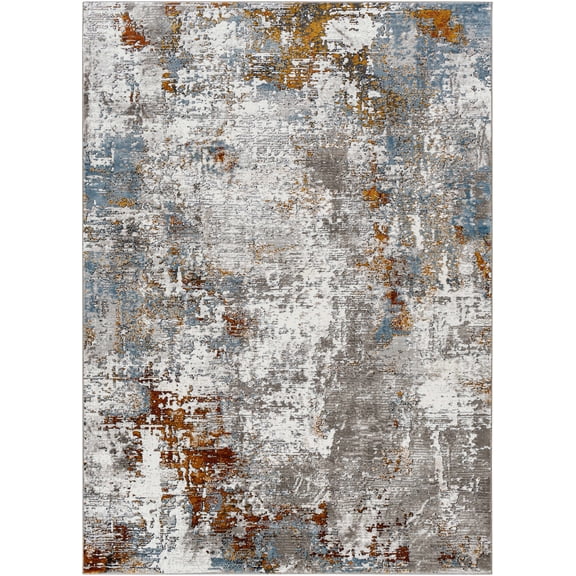 BoutiqueRugs Ansel Contemporary Area Rug - Ivory, Charcoal, Black - 6'7" x 9'