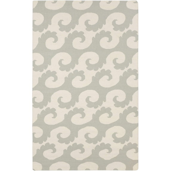BoutiqueRugs Arkoma Coastal Area Rug - Ivory, Medium Gray - 2' x 3'