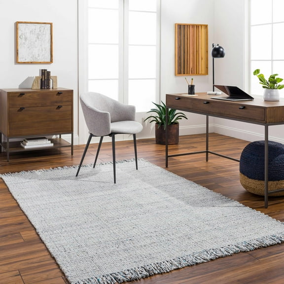 BoutiqueRugs Aron Contemporary Area Rug - Light Slate, Charcoal, Dark Red - 18" x 18" Sample