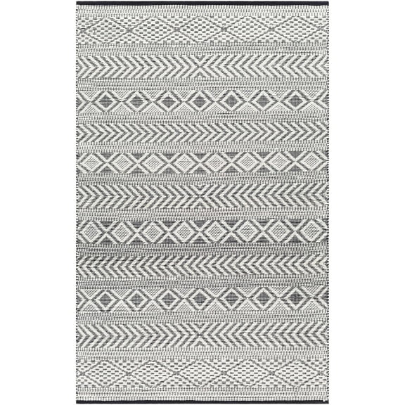BoutiqueRugs Asuka Contemporary Area Rug - Ivory, Black - 5' x 7'6"