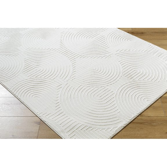 BoutiqueRugs Aucoin Contemporary Area Rug - Machine Washable - Cream, Ivory - 8'11" x 12'