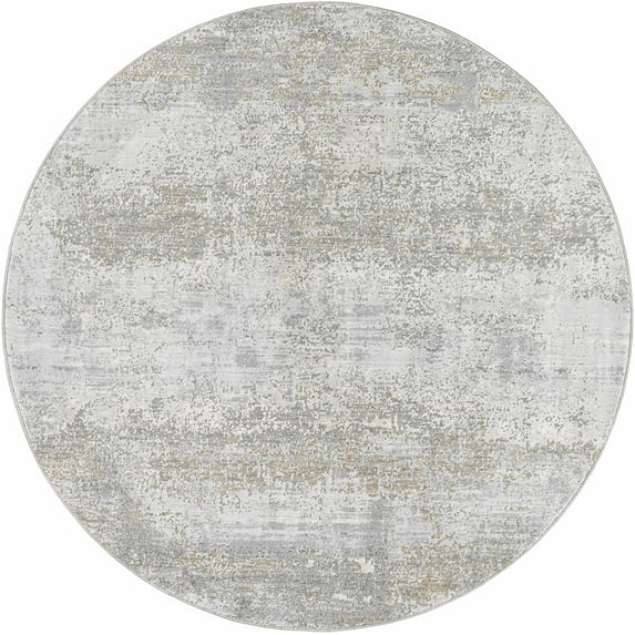 BoutiqueRugs Avani Contemporary Area Rug - Light Gray, Neutral, Dark Gray - 5'3" Round