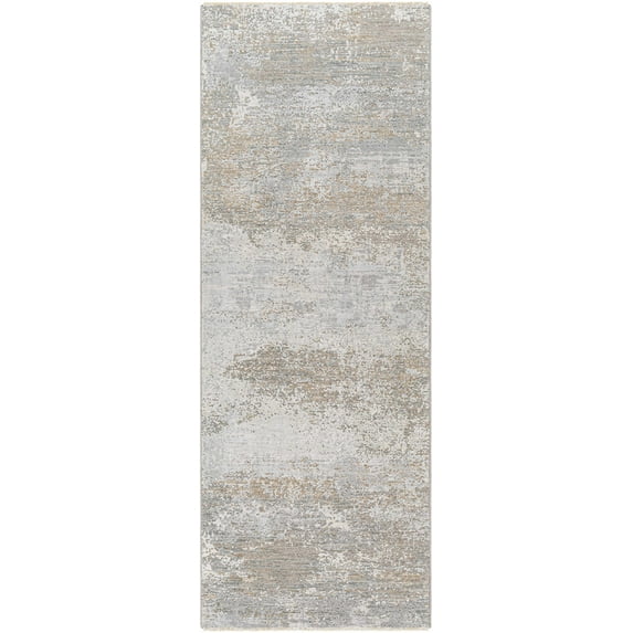 BoutiqueRugs Avani Contemporary Runner Rug - Light Gray, Neutral, Dark Gray - 2'7" x 10' Runner