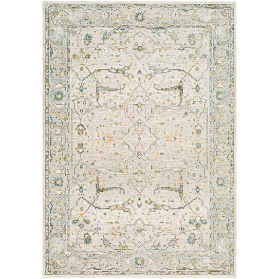 BoutiqueRugs Aviva Traditional Area Rug - Taupe, Off White, Dusty Sage - 5' x 7'5"