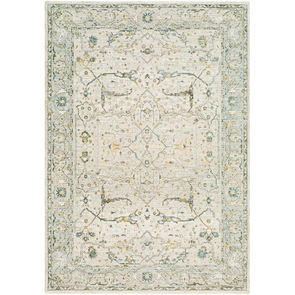 BoutiqueRugs Aviva Traditional Area Rug - Taupe, Off White, Dusty Sage - 7'10" x 10'2"