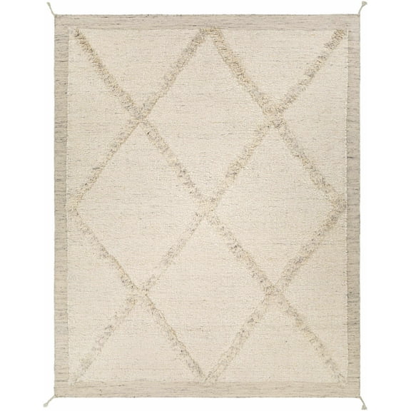 BoutiqueRugs Awen Bohemian, Transitional Area Rug - Cream, Beige, Charcoal - 18" x 18" Sample