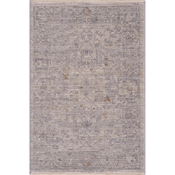 BoutiqueRugs Ayarn Traditional Floral Area Rug - Medium Gray, Charcoal, Teal - 2' x 2'11"