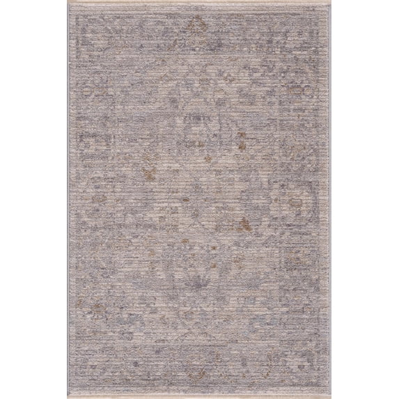 BoutiqueRugs Ayarn Traditional Floral Area Rug - Medium Gray, Charcoal, Teal - 7'10" x 10'2"