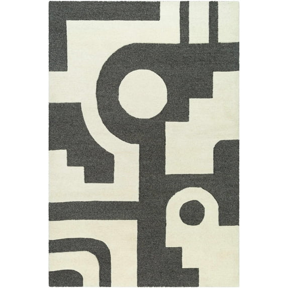 BoutiqueRugs Ayoka Contemporary Area Rug - Taupe, Bone, Dark Gray - 2' x 3'
