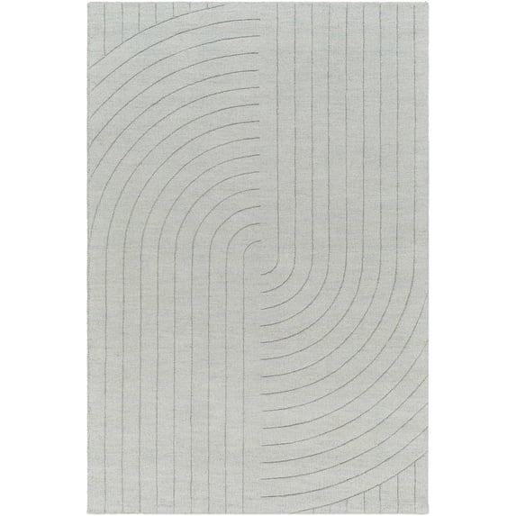 BoutiqueRugs Ayumi Contemporary Area Rug - Silver, Neutral, Dark Gray - 5' x 7'6"