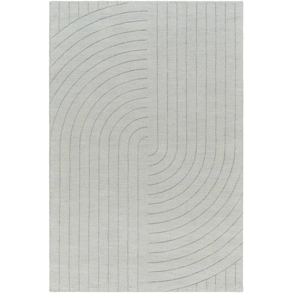 BoutiqueRugs Ayumi Contemporary Area Rug - Silver, Neutral, Dark Gray - 5' x 7'6"
