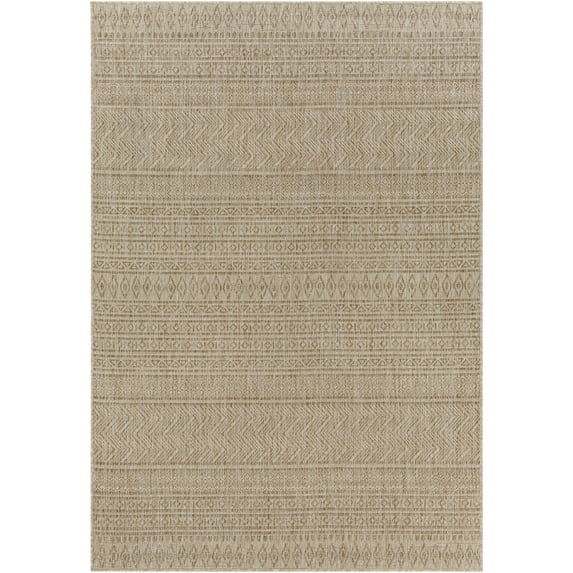 BoutiqueRugs Ayungon Bohemian, Transitional Area Rug - Outdoor Safe - Peach, Cream, Light Brown - 5'3" x 7'7"